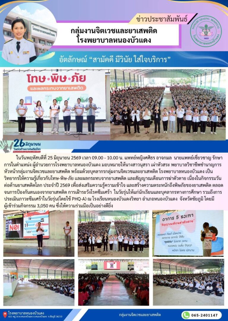 กลุ่มงานจิตเวชและยาเสพติด โรงพยาบาลหนองบัวแดง